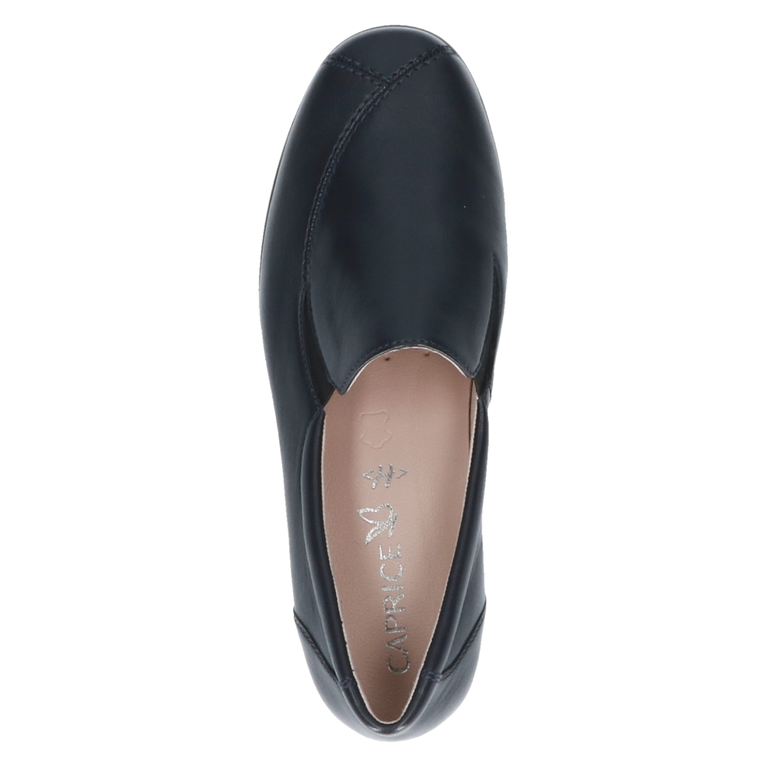 CAPRICE WOMENS 24350-45 856 FINJA Navy Leather Slip-On Shoe