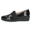 CAPRICE WOMENS 24351-45 014 FINJA Black Patent Croc Effect Slip-On Shoe