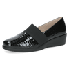 CAPRICE WOMENS 24351-45 014 FINJA Black Patent Croc Effect Slip-On Shoe