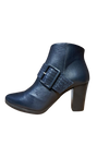 CAPOLLINI WOMENS Z163 VIOLA Navy Leather Heeled Ankle Boot