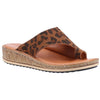 HUSH PUPPIES WOMENS Tan Leopard Print Leather ELISSA Toe-Post Sandal