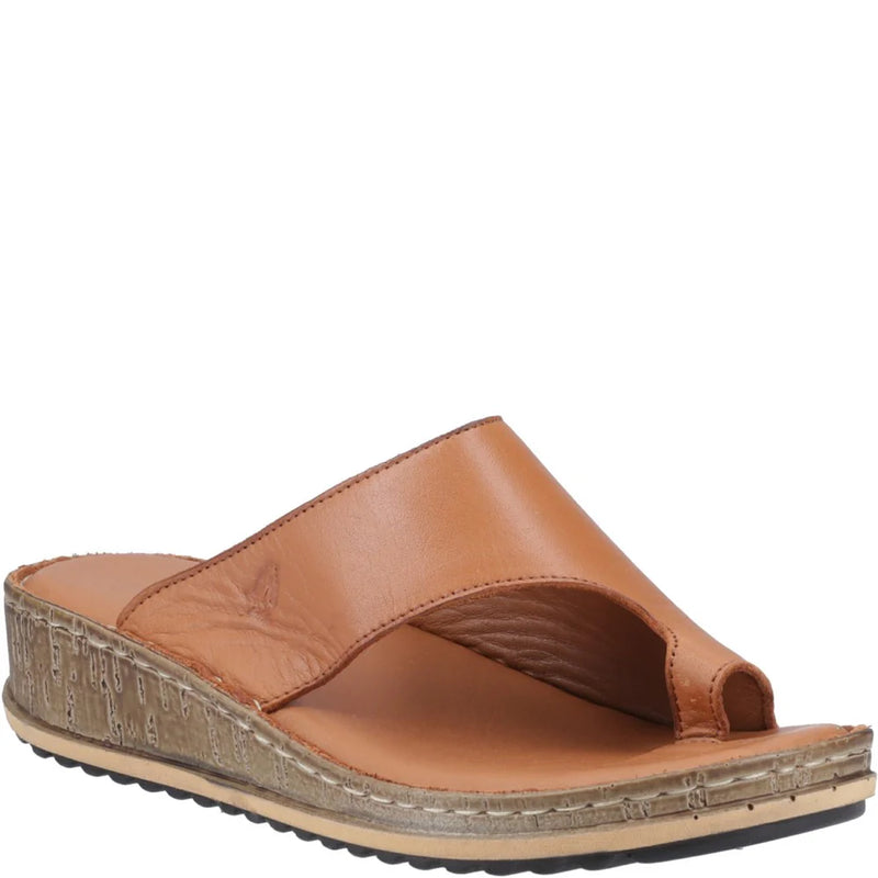 HUSH PUPPIES WOMENS Tan Leather ELISSA Toe-Post Sandal