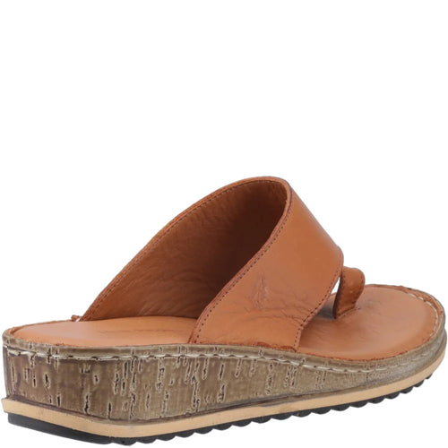 HUSH PUPPIES WOMENS Tan Leather ELISSA Toe-Post Sandal