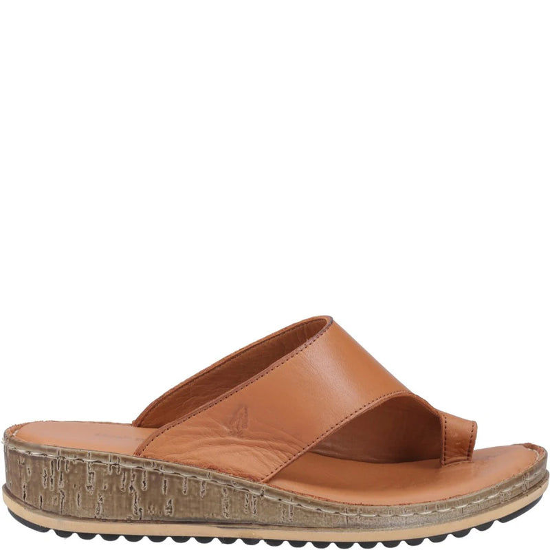 HUSH PUPPIES WOMENS Tan Leather ELISSA Toe-Post Sandal