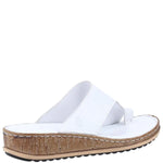 HUSH PUPPIES WOMENS White Leather ELISSA Toe-Post Sandal