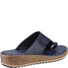 HUSH PUPPIES WOMENS Navy Leather ELISSA Toe-Post Sandal