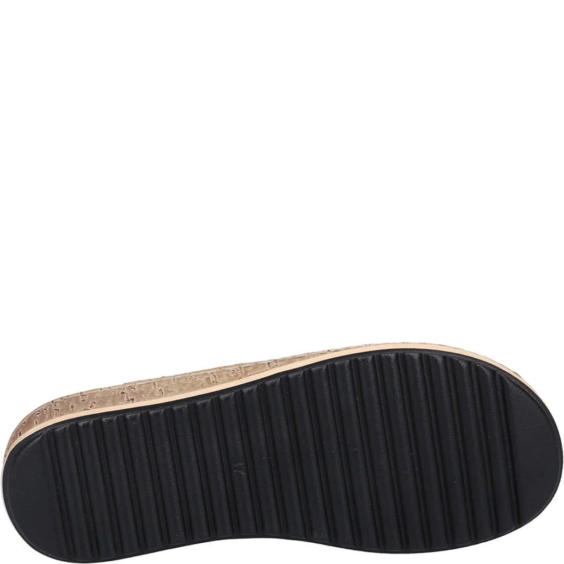 HUSH PUPPIES WOMENS Navy Leather ELISSA Toe-Post Sandal