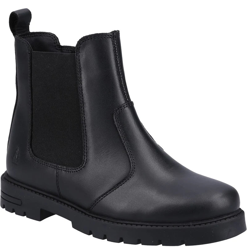 HUSH PUPPIES KIDS 37514 LAURA JUNIOR Black Leather Chelsea style Boot