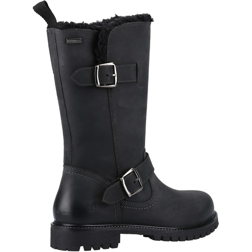 HUSH PUPPIES KIDS MINI WINNIE Girl's Black Leather Waterproof Boot