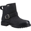 HUSH PUPPIES KIDS MINI WAKELY Girl's Black Leather Waterproof Ankle Boot