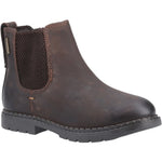 HUSH PUPPIES KIDS MINI PRESTON Brown Leather Waterproof Chelsea Boot