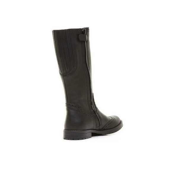 GEOX KIDS J2458C CHARLYNST Girls Black Leather Knee-High Boot