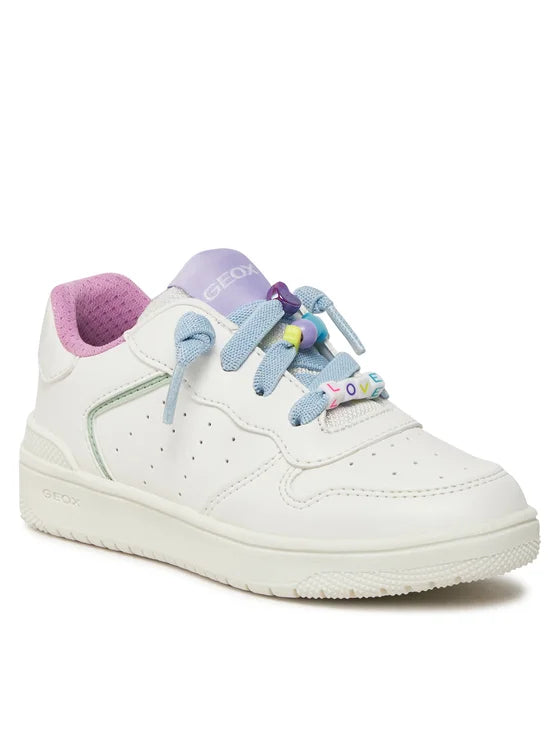 GEOX KIDS J45HXD J WASHIBA Girls White/Multi Sneaker