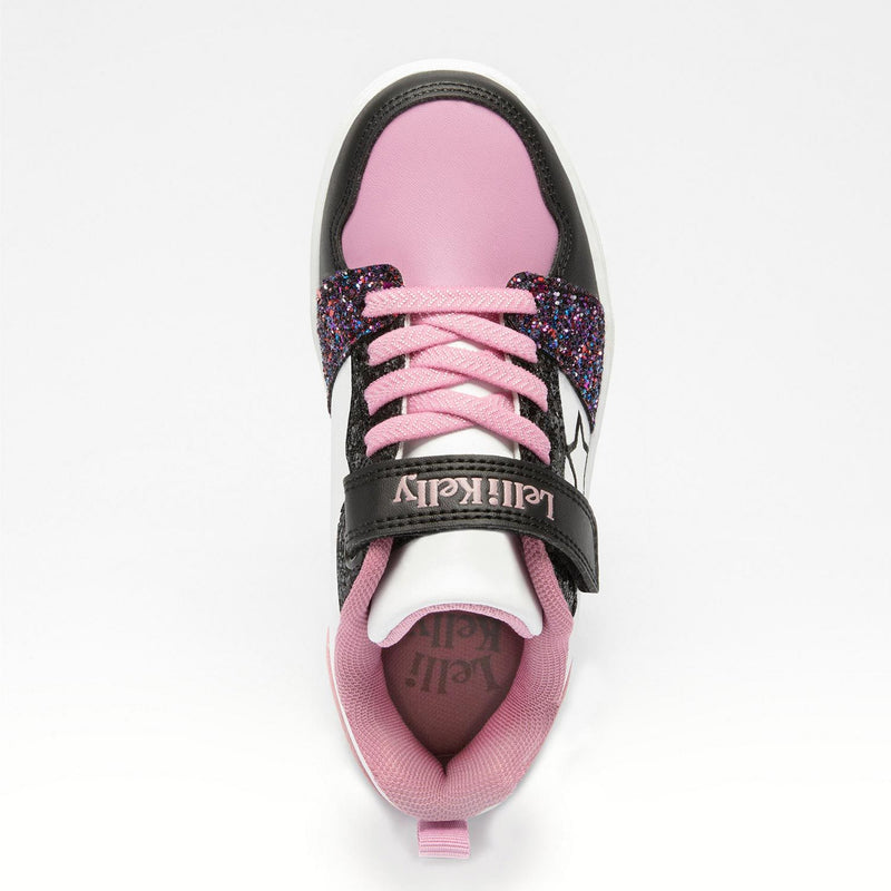 LELLI KELLY KIDS LK2015 DAISY Girl's Black/Blush Pink Riptape Trainer