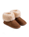 BEDROOM ATHLETICS WOMENS LAUREN Tan Sheepskin Bootee Slipper