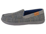 Zedzzz MENS MS407F `NEVILLE´ Grey Tweed Textile Moccasin Slipper