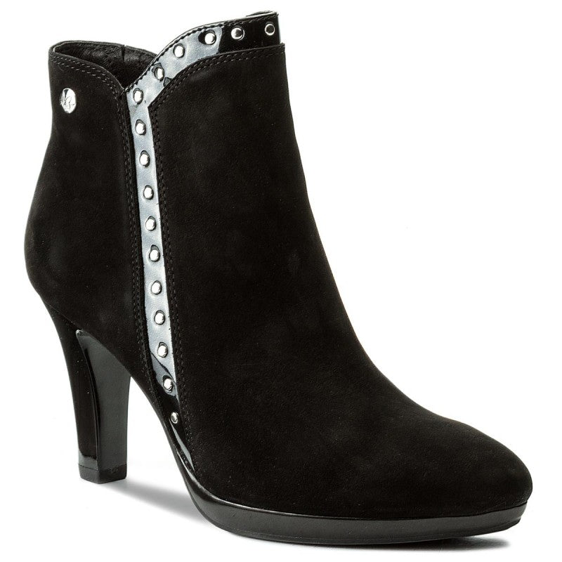 CAPRICE 25311/29/015 Black Nubuck/ Patent Leather Ankle Boot