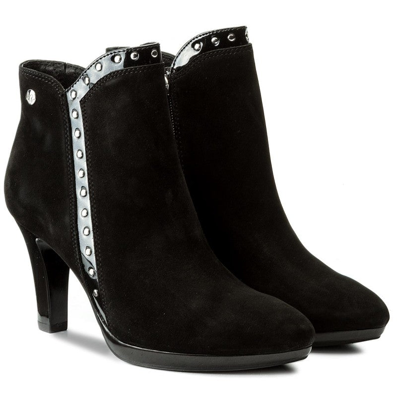 CAPRICE 25311/29/015 Black Nubuck/ Patent Leather Ankle Boot