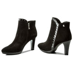 CAPRICE 25311/29/015 Black Nubuck/ Patent Leather Ankle Boot