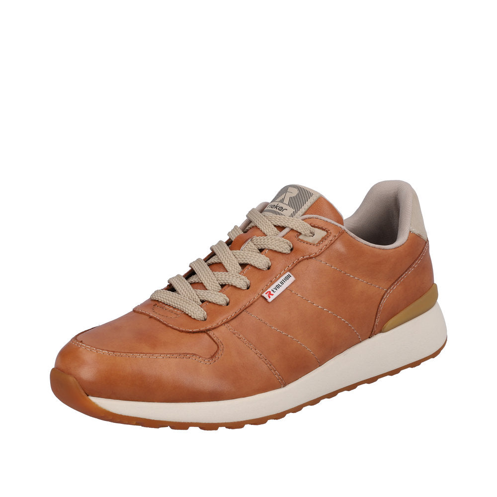 RIEKER MENS 07605-22 ODEON R-Evolution Tan Leather Lace-Up Shoe