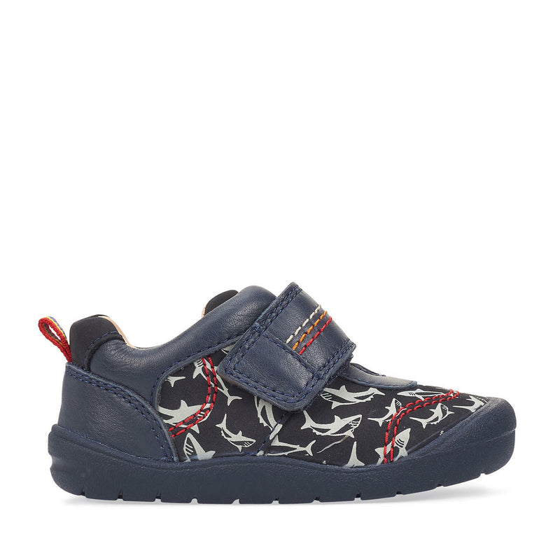 Startrite 0782-9 Jaws Boys Navy Nubuck/Shark Print (F-Fit)