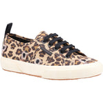 SUPERGA WOMENS A4ELEO Ripped Leopard Canvas Lace-Up