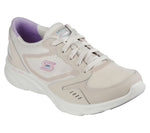 SKECHERS WOMENS 104337/NAT D'LUX COMFORT Natural Lace-Up Trainer