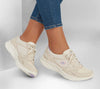 SKECHERS WOMENS 104337/NAT D'LUX COMFORT Natural Lace-Up Trainer