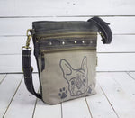 SUNSA BAGS 52438 Small Grey Shoulder/Crossbody Bag with Dog Motif