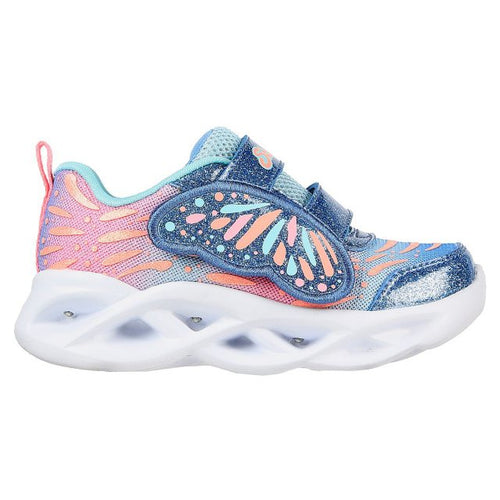 SKECHERS KIDS 302754N BLTQ TWISTY BRIGHTS Blue/Turquoise Light-Up Trainer