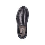 RIEKER MENS 14850-00 TURIN Black Leather TEX Slip-On Shoe Wide Fit