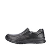 RIEKER MENS 14850-00 TURIN Black Leather TEX Slip-On Shoe Wide Fit