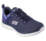 SKECHERS WOMENS 149586NVMT FLEX APPEAL Let it Blossom Navy Lace Trainer