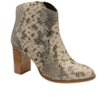 RAVEL WOMENS  FOXTON Snake Print Leather Western Style Heeled Ankle Boot