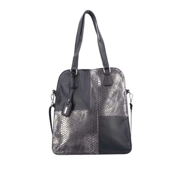 REMONTE WOMENS Q0623-01 Black Patchwork Bag