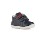 GEOX KIDS B254NB  MACCHIA Navy Leather Boy's First Shoes