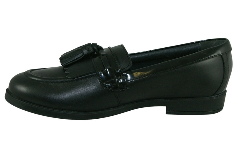 STARTRITE KIDS 2757-7 Loafer Pri Girls Black Leather/ Patent  Shoe (F)