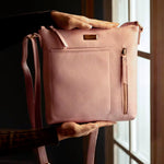 ASSOTS LONDON 'EDITH' Pastel Pink Pebble Grain Leather Crossbody bag