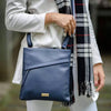 ASSOTS LONDON 'FLORENCE' Navy Full Grain Soft Nappa Leather Crossbody Sl