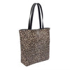 ASSOTS LONDON 'PATRICIA' Black Leopard + Smooth Real Leather Oversized Shopper