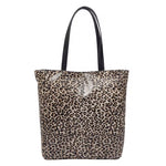 ASSOTS LONDON 'PATRICIA' Black Leopard + Smooth Real Leather Oversized Shopper