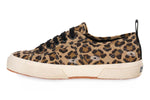 SUPERGA WOMENS A4ELEO Ripped Leopard Canvas Lace-Up