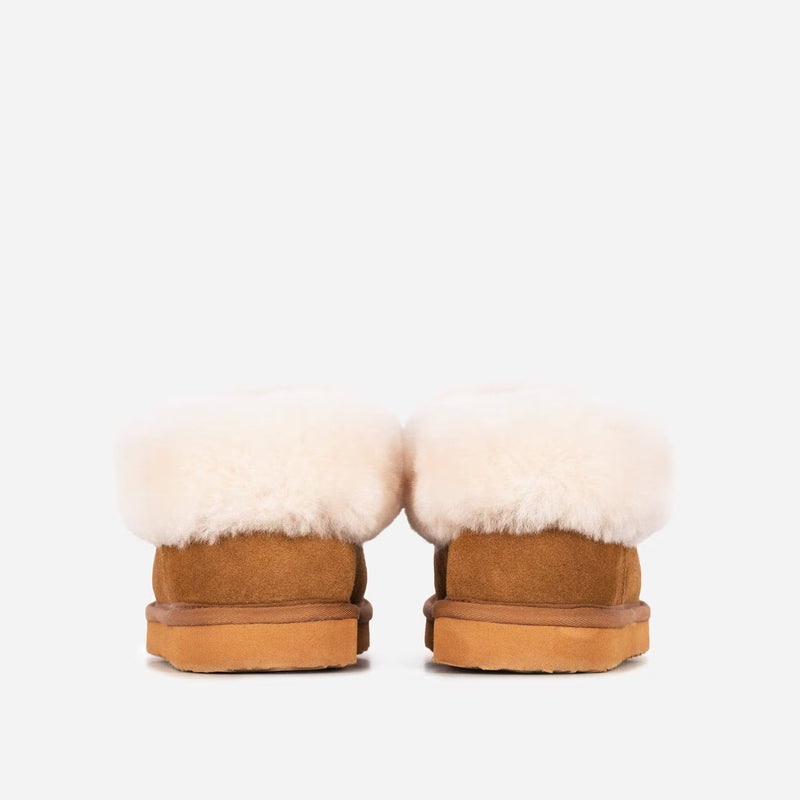 GOODWIN SMITH WOMENS ANN TAN 100% Australian Sheepskin Bootee Slippers