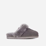 GOODWIN SMITH WOMENS ANN GREY 100% Australian Sheepskin Mule Slippers