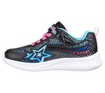 SKECHERS KIDS 302323L BKPK JUMPSTERS Wishful Star Girl's Black/Pink WP Trainer with Lights