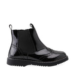 ANGRY ANGELS REVOLUTION Girls Black Patent Chelsea Boots