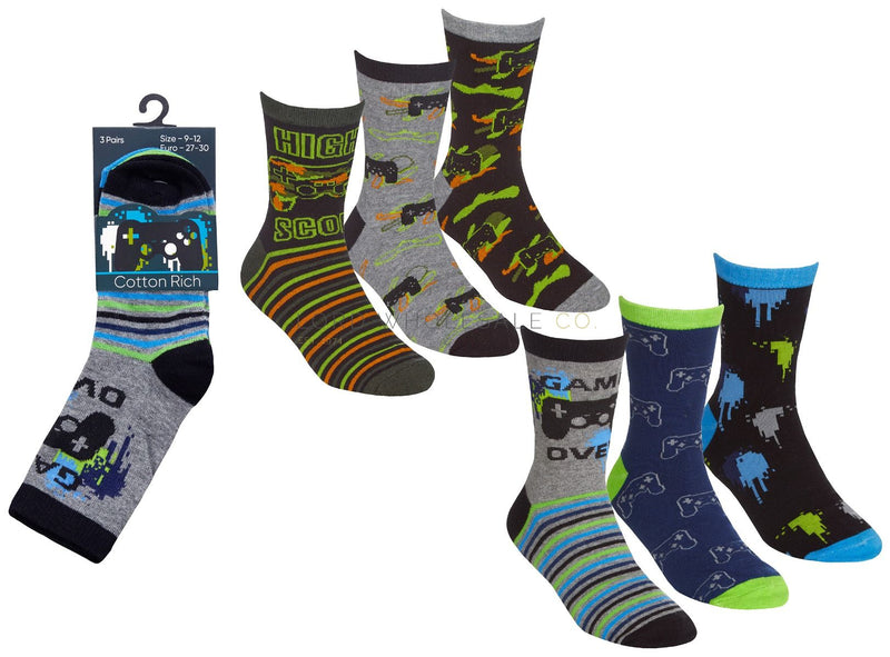 Older Children's Boys Cotton Rich Gaming Socks