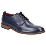 BASE LONDON MENS TC01 SCRIPT Washed Navy Leather Lace-Up Shoe