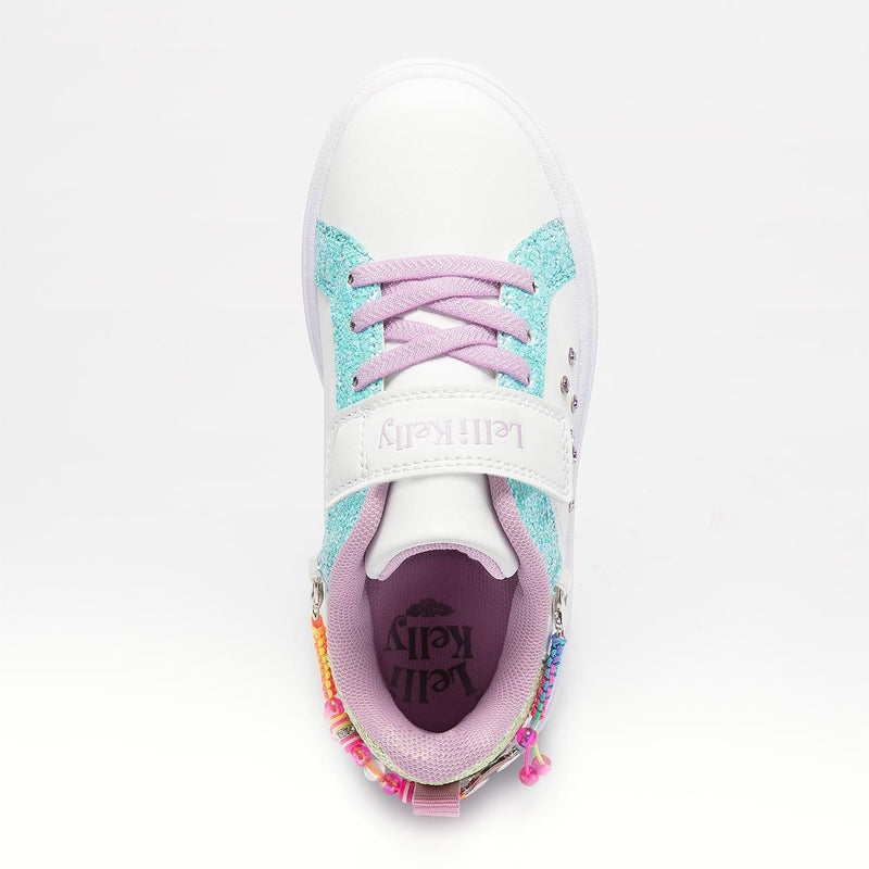 LELLI KELLY KIDS LKAA3410 GIOIELLO JEWEL Girl'sWhite/Multi Riptape Trainer