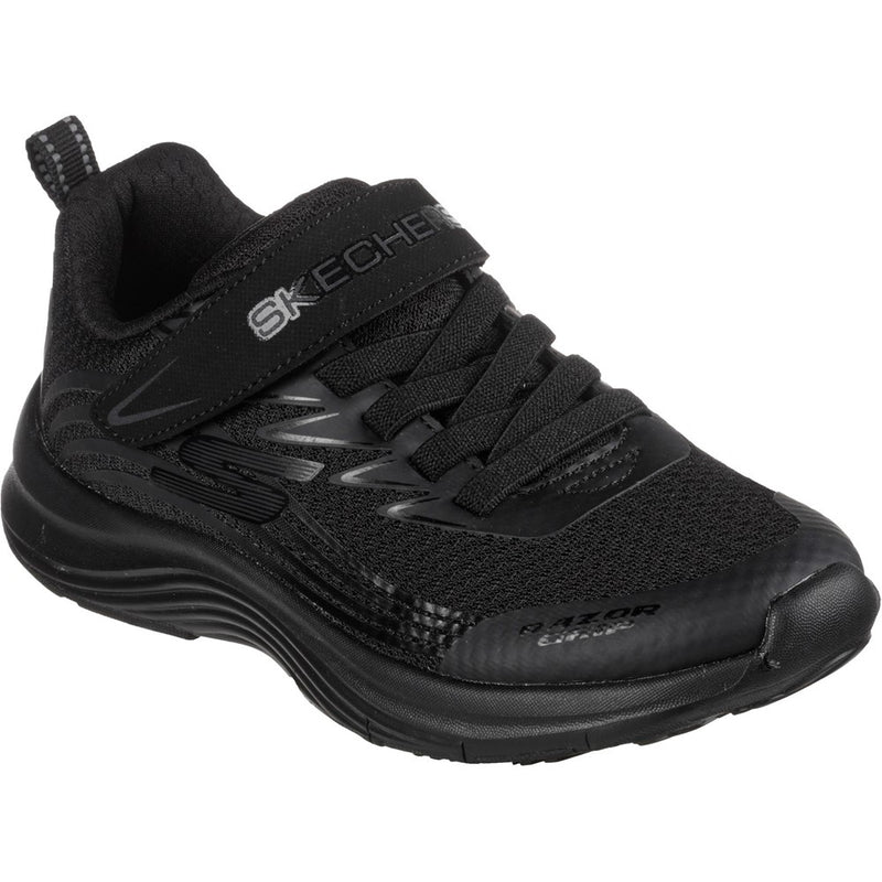 SKECHERS KIDS 405107L BBK RAZOR GRIP  Boys All Black Trainer